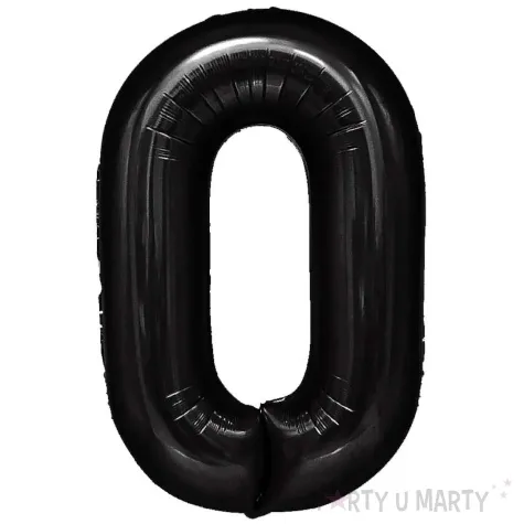 balon foliowy cyfra 0 czarny partypal 39 dgt