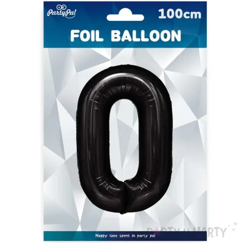 balon foliowy cyfra 0 czarny partypal 39 dgt