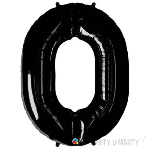 balon foliowy cyfra 0 czarny qualatex 34 dgt