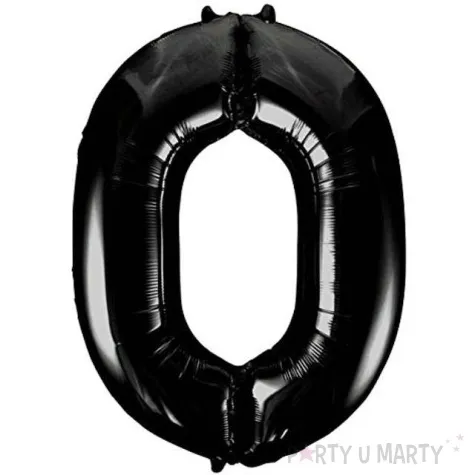 balon foliowy cyfra 0 czarny unique 34 dgt