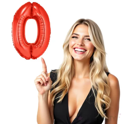balon foliowy cyfra 0 czerwony funny fashion 40 dgt