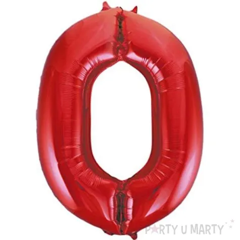 balon foliowy cyfra 0 czerwony unique 34 dgt