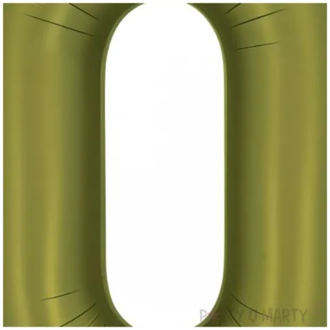 balon foliowy cyfra 0 dekoracja na urodziny oliwkowy zielony 34 dgt