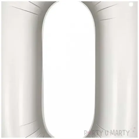 balon foliowy cyfra 0 dekoracja na urodziny srebrny matowy 34 dgt