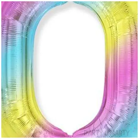 balon foliowy cyfra 0 gradient pastelowy flexmetal 34 dgt