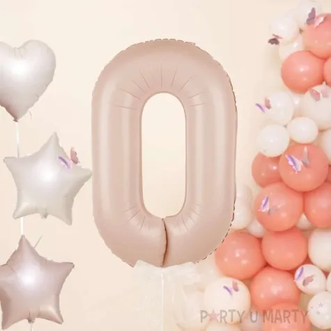 balon foliowy cyfra 0 karmelowy partypal 39 dgt