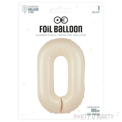 balon foliowy cyfra 0 kremowy 39 dgt