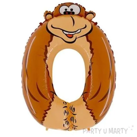 balon foliowy cyfra 0 malpa brazowy grabo 40 dgt