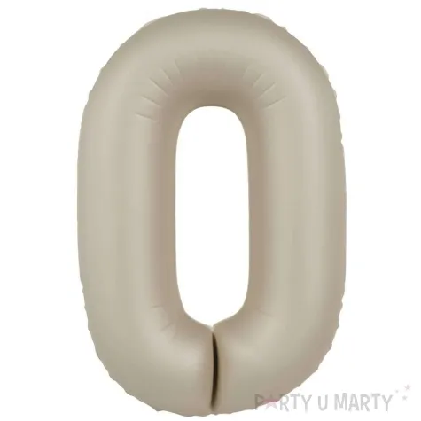 balon foliowy cyfra 0 mat kremowe latte folat 34 dgt