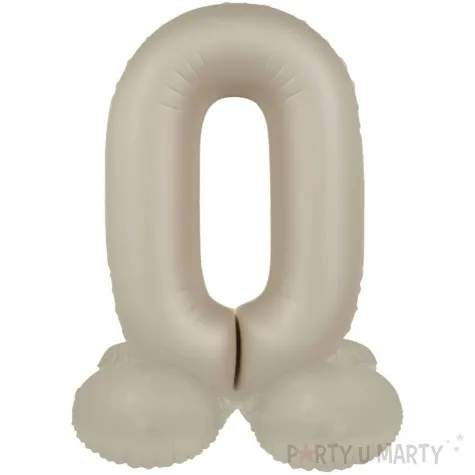 balon foliowy cyfra 0 mat stojaca kremowe latte folat 16 dgt