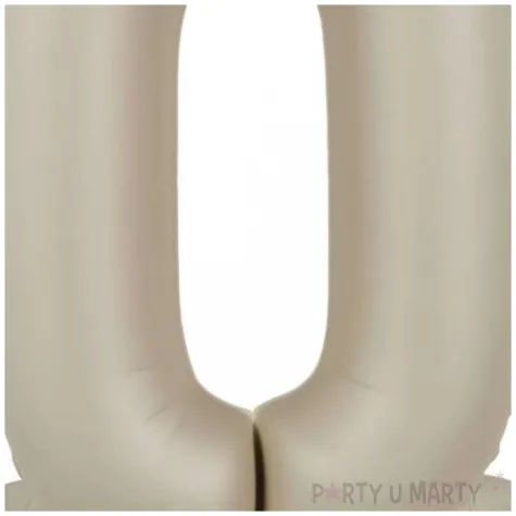 balon foliowy cyfra 0 mat stojaca kremowe latte folat 16 dgt