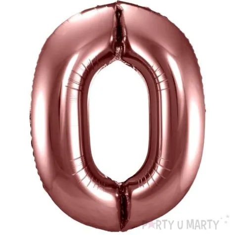 balon foliowy cyfra 0 metaliczny brazowy folat 34 dgt