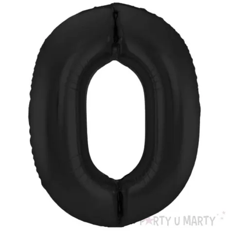 balon foliowy cyfra 0 metaliczny mat czarny folat 34 dgt
