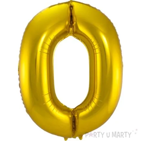 balon foliowy cyfra 0 metaliczny zloty folat 34 dgt