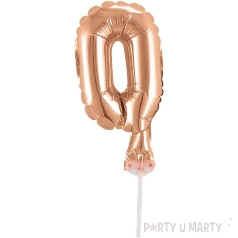 balon foliowy cyfra 0 micro rozowe zloto godan 5 dgt