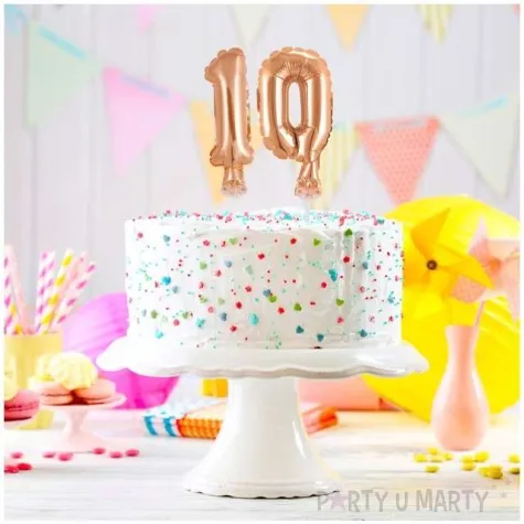 balon foliowy cyfra 0 micro rozowe zloto godan 5 dgt