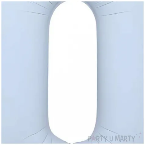 balon foliowy cyfra 0 niebieski matowy dekoracja na urodziny 34 dgt