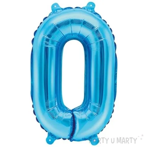 balon foliowy cyfra 0 niebieski partydeco 14 dgt