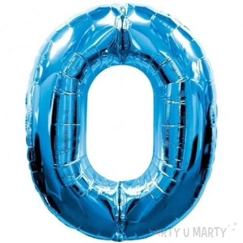 balon foliowy cyfra 0 niebieski qualatex 34 dgt