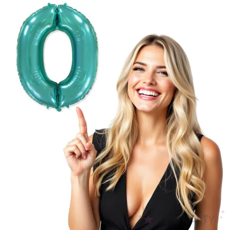 balon foliowy cyfra 0 niebieski tiffany flexmetal 34 dgt