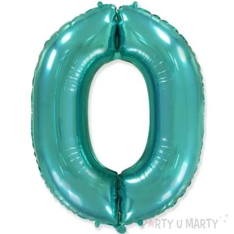 balon foliowy cyfra 0 niebieski tiffany flexmetal 34 dgt