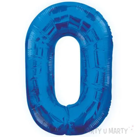 balon foliowy cyfra 0 niebieski unique 34 dgt