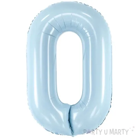 balon foliowy cyfra 0 pastel blekitny partydeco 34 dgt