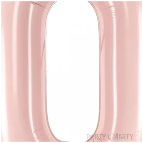 balon foliowy cyfra 0 pastel rozowy jasny partydeco 34 dgt