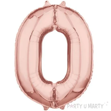 balon foliowy cyfra 0 rozowe zloto amscan 26 dgt
