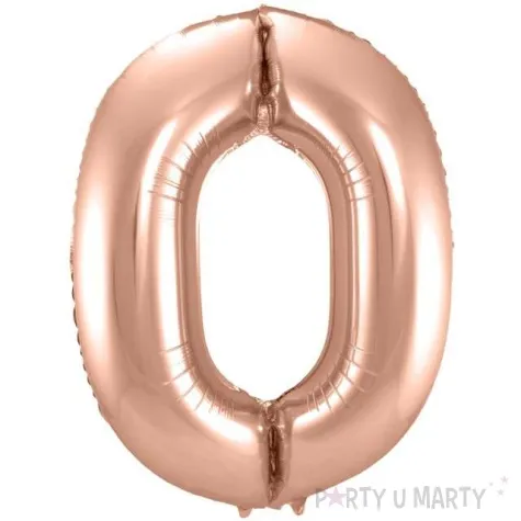 balon foliowy cyfra 0 rozowe zloto folat 34 dgt