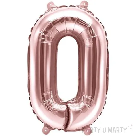 balon foliowy cyfra 0 rozowe zloto partydeco 14 dgt