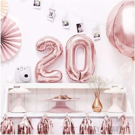 balon foliowy cyfra 0 rozowe zloto partydeco 14 dgt