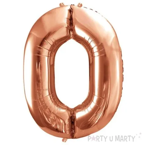 balon foliowy cyfra 0 rozowe zloto partydeco 34 dgt