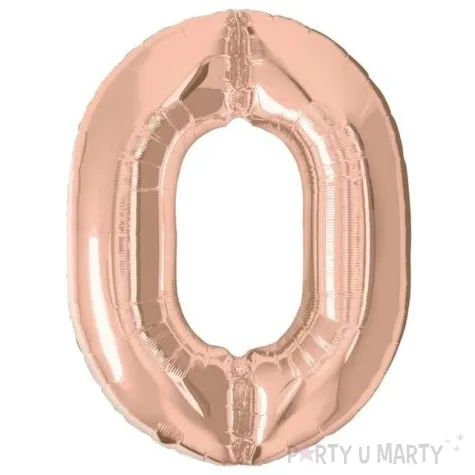 balon foliowy cyfra 0 rozowe zloto qualatex 34 dgt