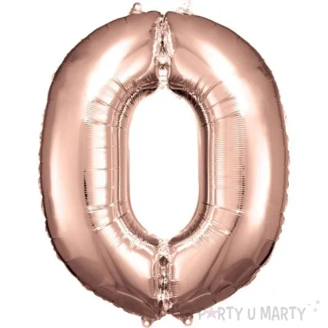 balon foliowy cyfra 0 rozowo zloty amscan 34 dgt