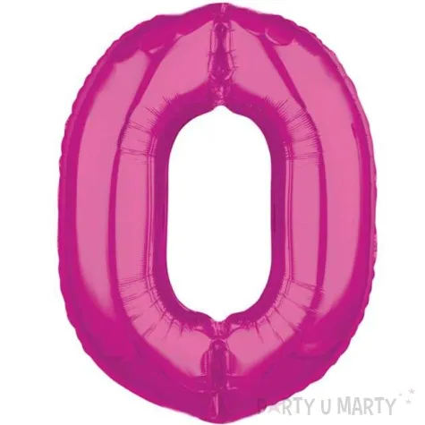 balon foliowy cyfra 0 rozowy amscan 26 dgt