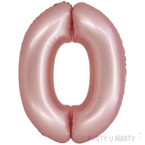 balon foliowy cyfra 0 rozowy matowy godan 30 dgt
