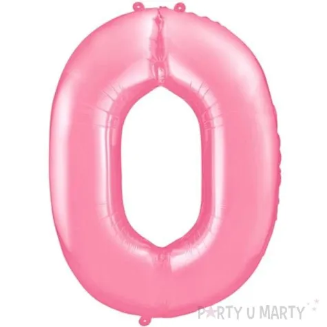 balon foliowy cyfra 0 rozowy partydeco 34 dgt
