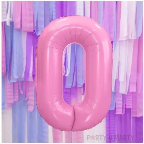 balon foliowy cyfra 0 rozowy partydeco 34 dgt