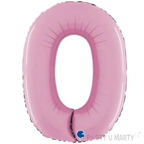 balon foliowy cyfra 0 rozowy pastel grabo 26 dgt