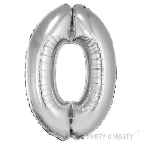 balon foliowy cyfra 0 srebrny godan 14 dgt