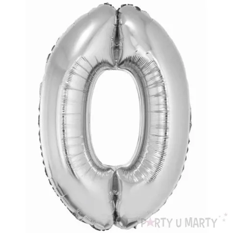 balon foliowy cyfra 0 srebrny godan 34 dgt
