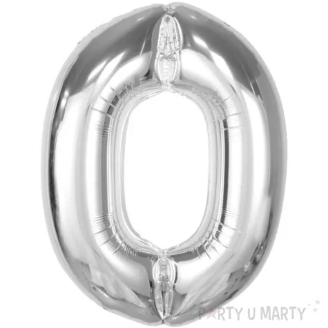balon foliowy cyfra 0 srebrny godan 36 dgt