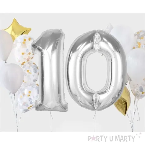 balon foliowy cyfra 0 srebrny godan 36 dgt