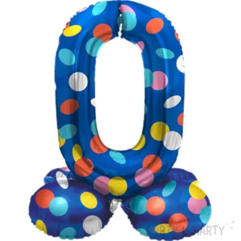 balon foliowy cyfra 0 stojaca grochy folat 28 dgt