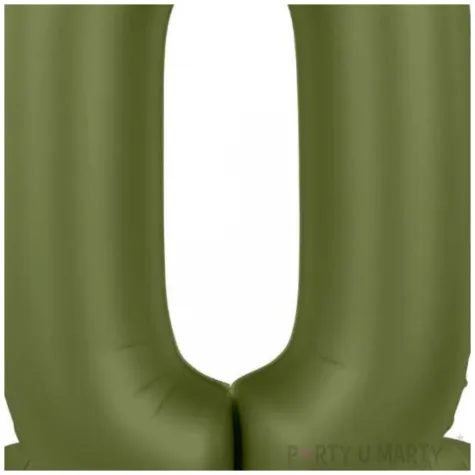 balon foliowy cyfra 0 stojaca oliwkowy folat 34 dgt