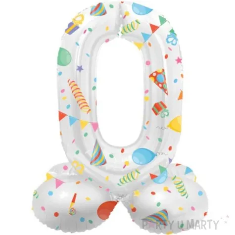 balon foliowy cyfra 0 stojaca party folat 28 dgt