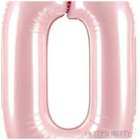 balon foliowy cyfra 0 stojaca rozowy partydeco 33 dgt