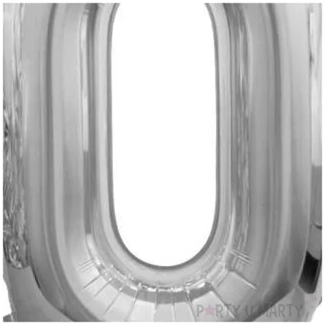 balon foliowy cyfra 0 stojaca srebrny godan 29 dgt