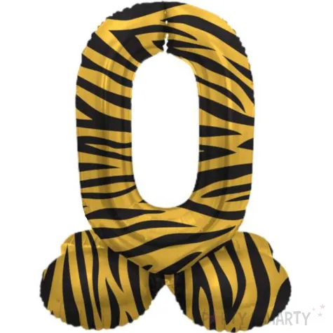 balon foliowy cyfra 0 stojaca tygrysie pregi folat 28 dgt